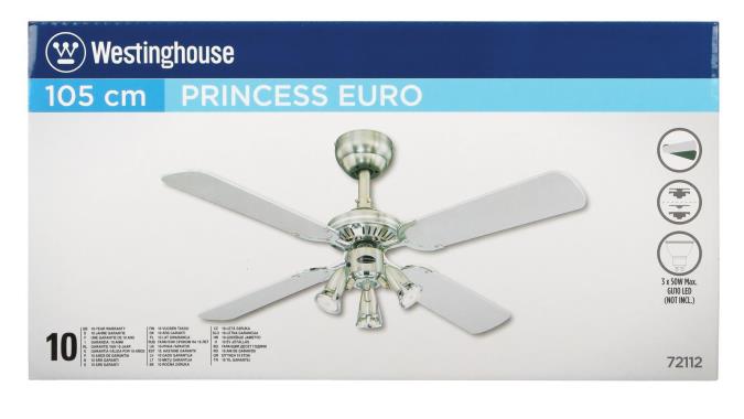 Westinghouse Princess Euro 105 Cm Reversible Four Blade Indoor