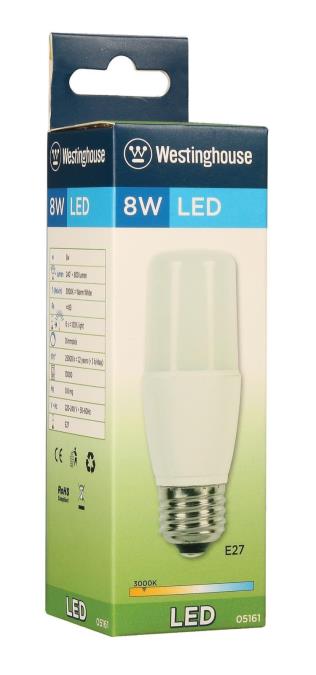 Westinghouse T7 8-Watt (60 Equivalent) E27 Base Warm White Dimmable LED Lamp