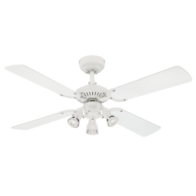 Westinghouse Princess Euro 105 Cm Reversible Four Blade Indoor Ceiling Fan White Finish With Light Westinghouse Princess Euro 105 Cm, Spotlight Ceiling Fan Kit