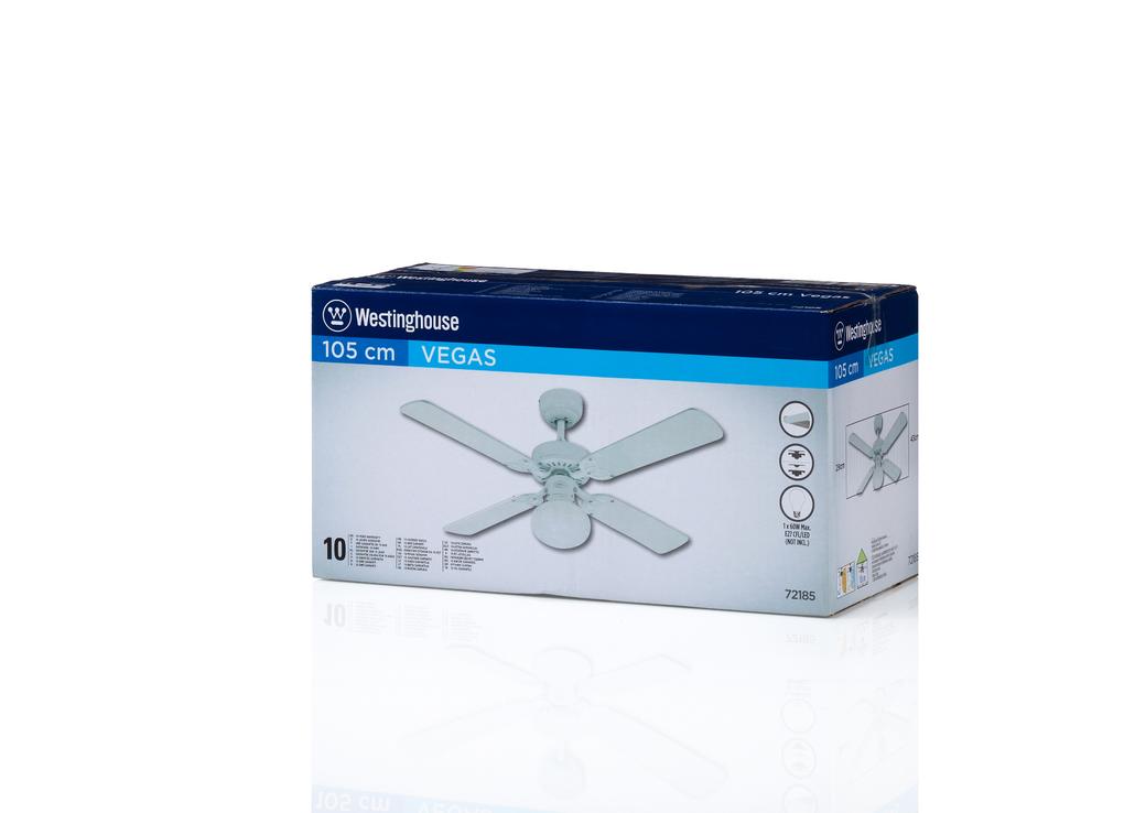 105 Cm Westinghouse Vegas Ceiling Fan In White With Reversible Blades Pine 105 Cm Westinghouse Vegas Ceiling Fan, Westinghouse 42 Inch Ceiling Fan