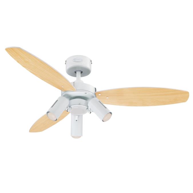 Westinghouse Jet Plus 105 Cm Reversible Three Blade Indoor Ceiling Fan White Finish With Light Kit Westinghouse Jet Plus 105 Cm Reversible, Spotlight Ceiling Fan Kit